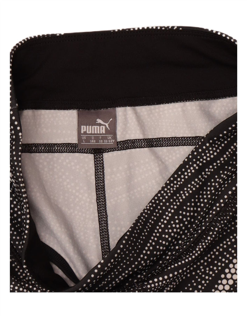 PUMA Girls Leggings 11-12 Years  Black Spotted Vintage Puma and Second-Hand Puma from Messina Hembry 