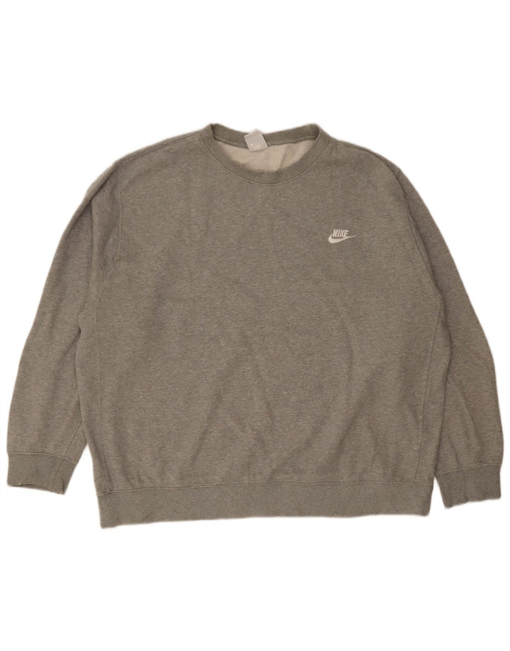 Nike Mens Sweatshirt Jumper 2XL Grey Flecked Cotton