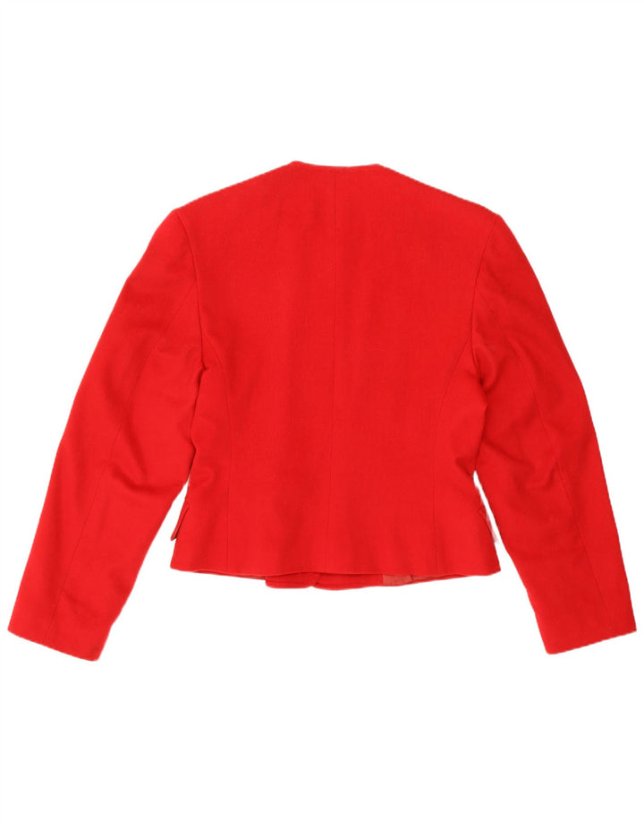 GB.PEDRINI Womens 4 Button Blazer Jacket UK 12 Medium Red