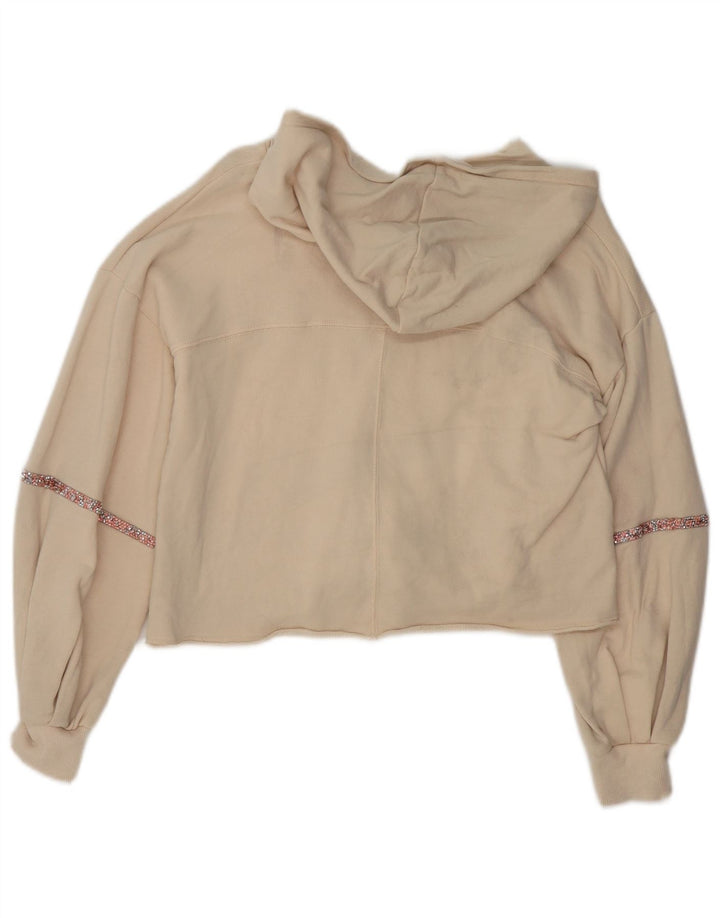 Benetton Girls Hoodie Jumper 11-12 Years 2XL  Off White Cotton