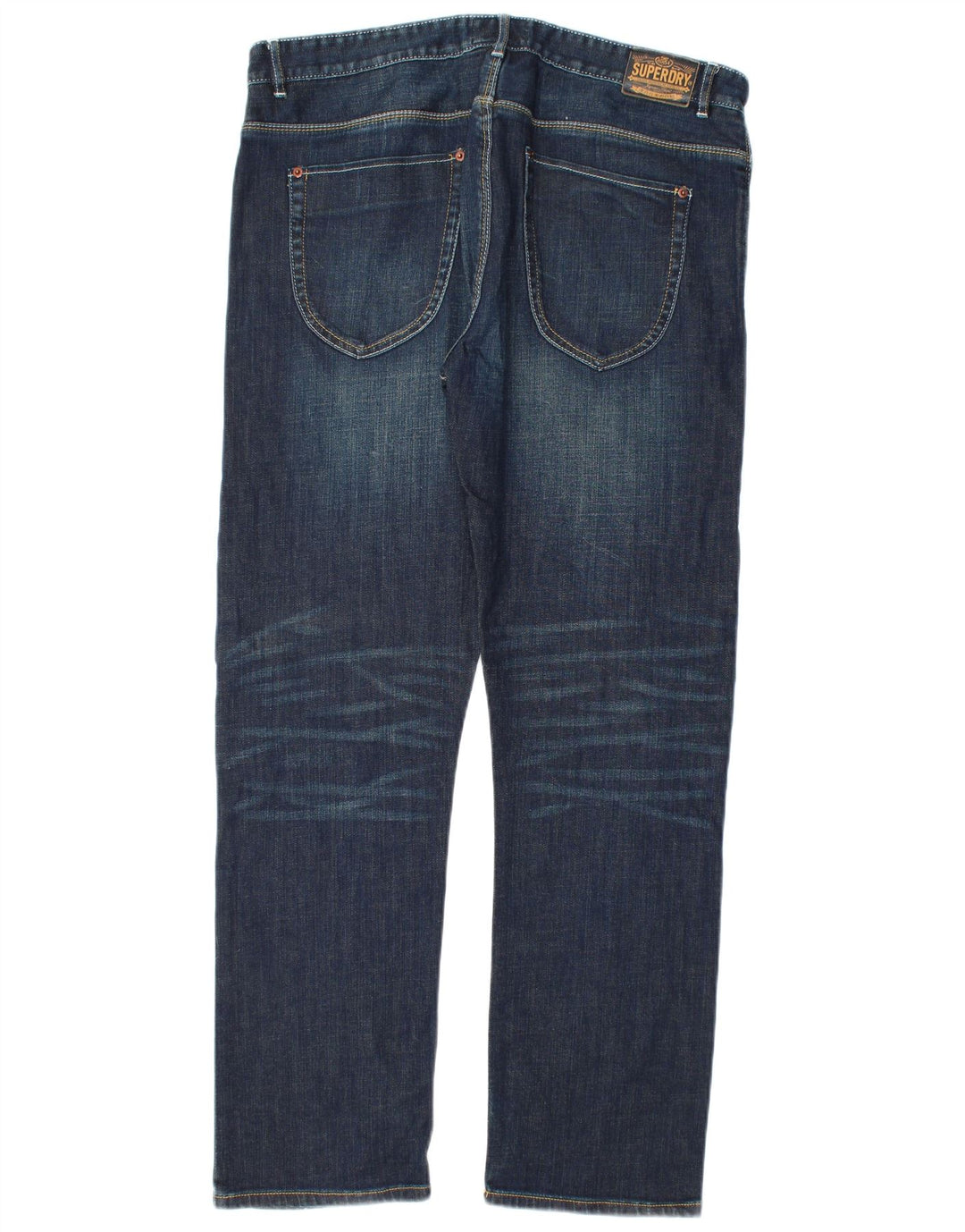 Superdry Mens Straight Jeans W36 L32 Blue Cotton