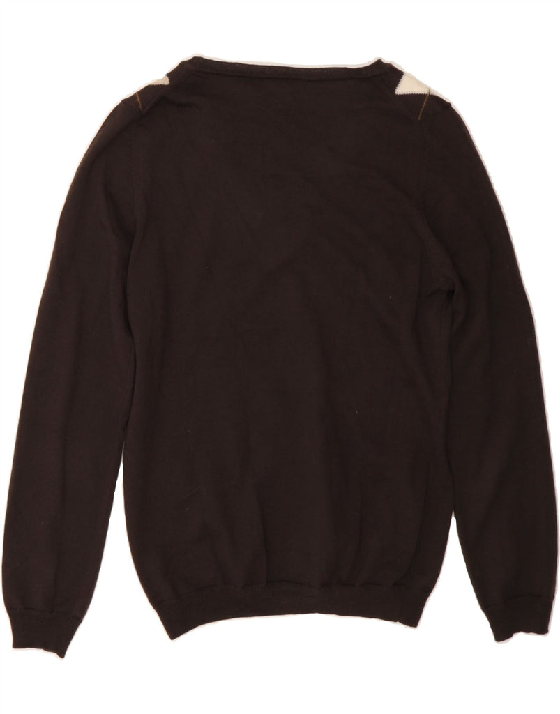 MASSIMO DUTTI Womens V-Neck Jumper Sweater UK 14 Large Brown Vintage Massimo Dutti and Second-Hand Massimo Dutti from Messina Hembry 