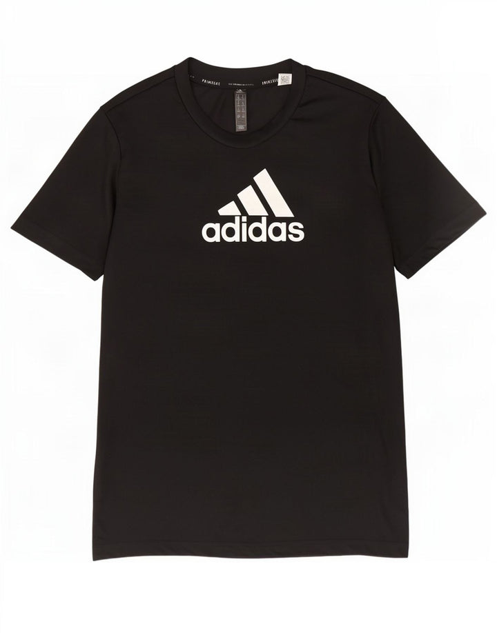 Adidas Womens Graphic T-Shirt Top UK 12/14 Medium Black Polyester