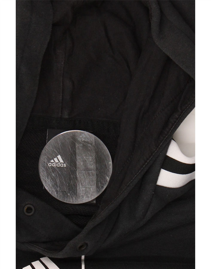 ADIDAS Mens Hoodie Jumper Medium Black Cotton Vintage Adidas and Second-Hand Adidas from Messina Hembry 