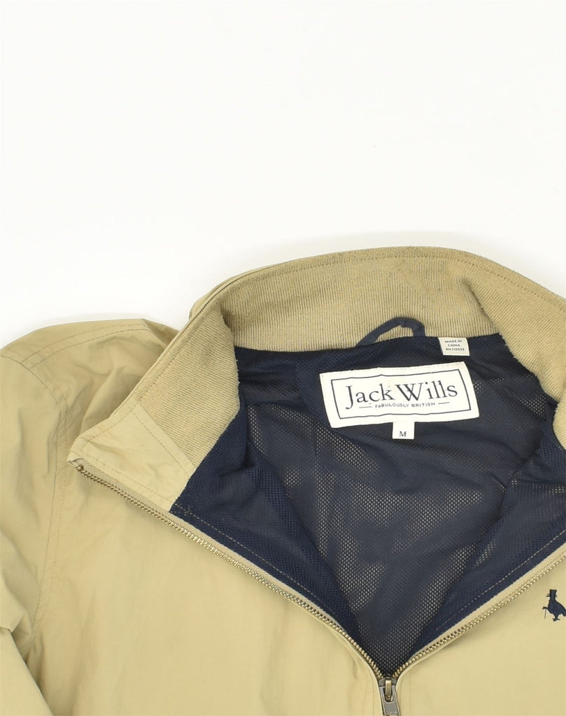 JACK WILLS Mens Hooded Bomber Jacket UK 40 Large Beige Polyester | Vintage Jack Wills | Thrift | Second-Hand Jack Wills | Used Clothing | Messina Hembry 