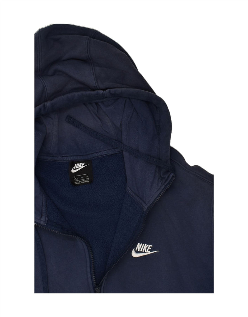 NIKE Mens Zip Hoodie Sweater XL Navy Blue Cotton | Vintage Nike | Thrift | Second-Hand Nike | Used Clothing | Messina Hembry 