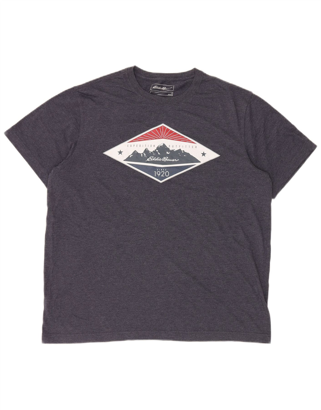 EDDIE BAUER Mens Graphic T-Shirt Top Large Navy Blue Cotton