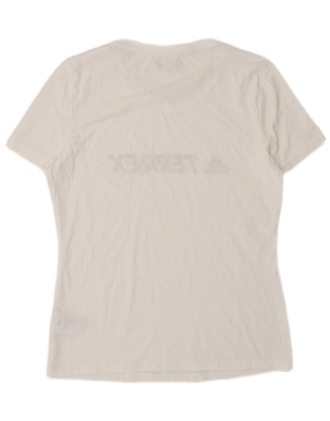 Adidas Womens Terrex Graphic T-Shirt Top UK 12 Medium White Cotton