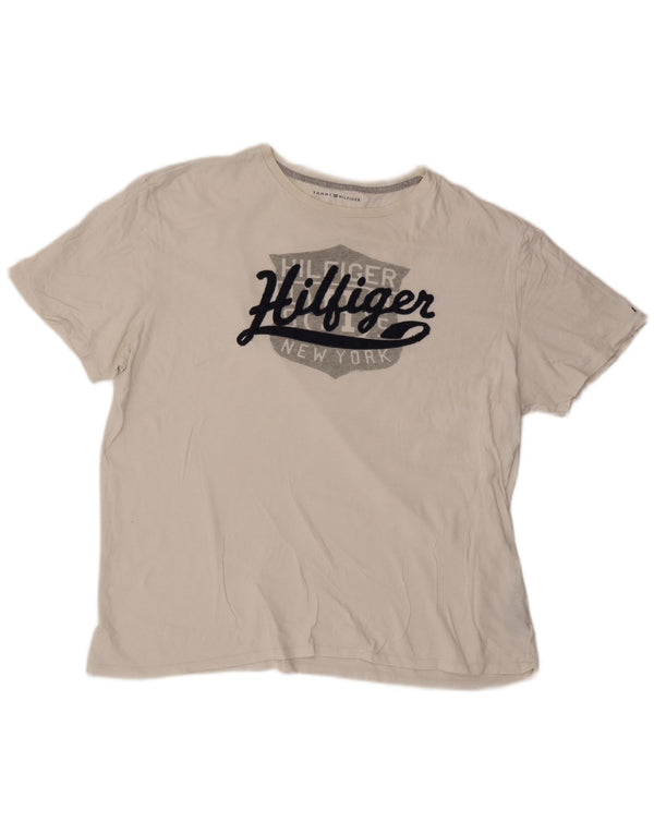 Tommy Hilfiger Mens Graphic T-Shirt Top 2XL White Cotton