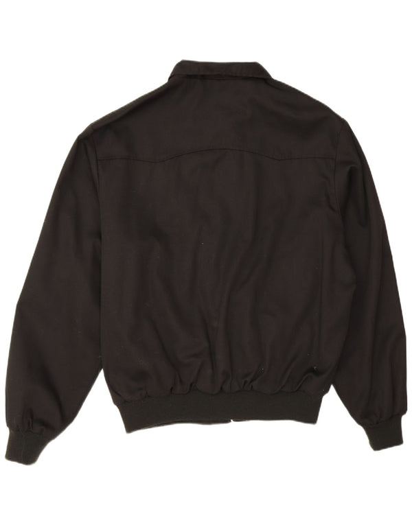 Vintage Mens Bomber Jacket UK 40 Large Black Polyester