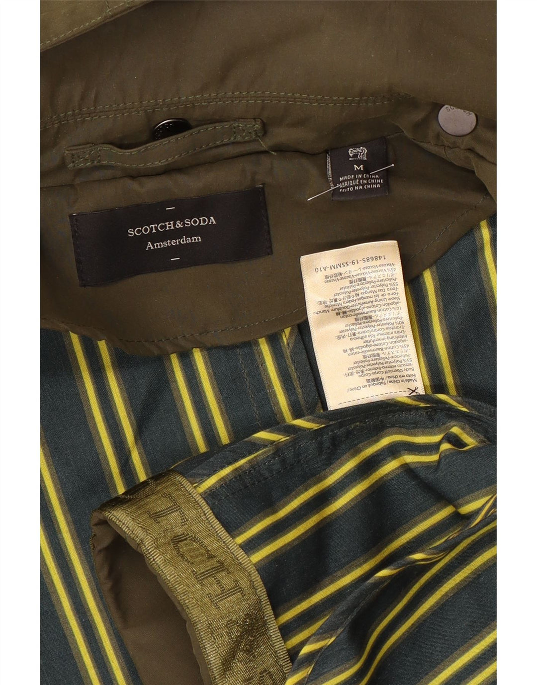 Scotch & Soda Mens Amsterdam Hooded Parka Jacket UK 38 Medium Khaki