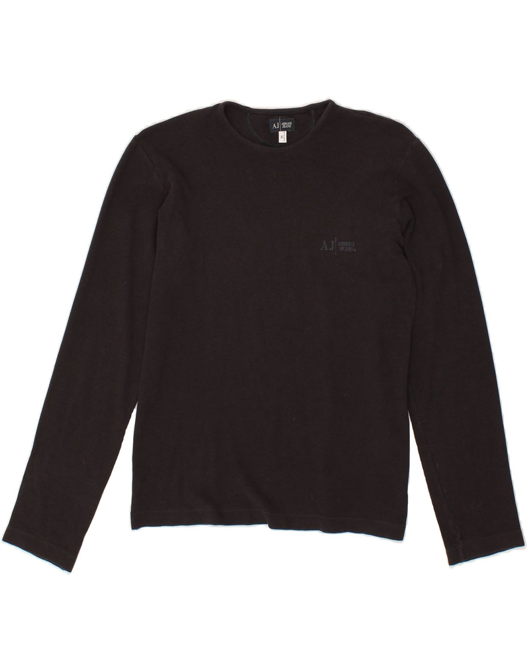 ARMANI JEANS Womens Top Long Sleeve UK 12 Medium Grey Cotton Vintage Armani Jeans and Second-Hand Armani Jeans from Messina Hembry 