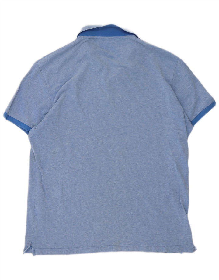 Gant Mens Polo Shirt XL Blue Flecked Cotton