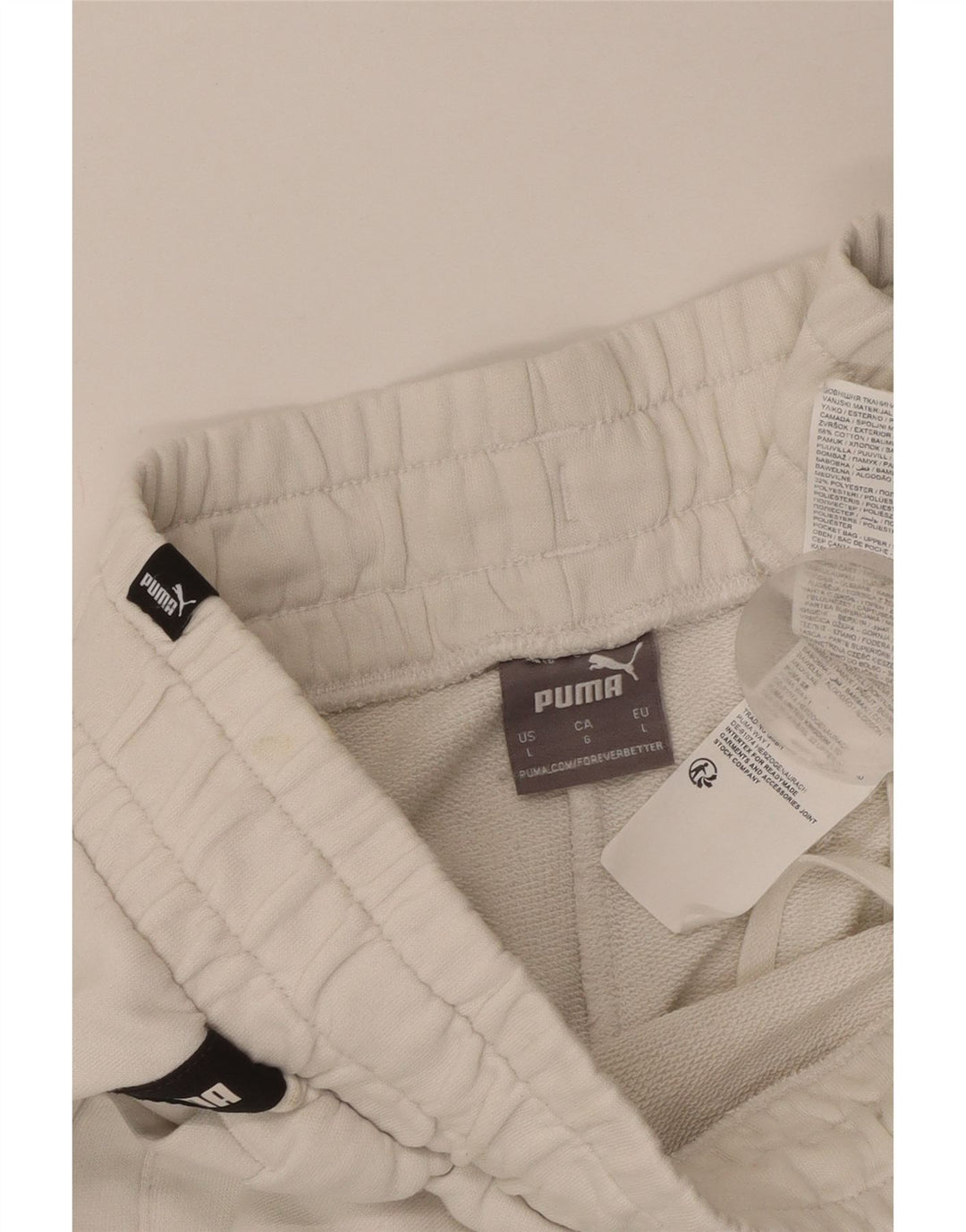 Puma Mens Graphic Sport Shorts Large  White Cotton