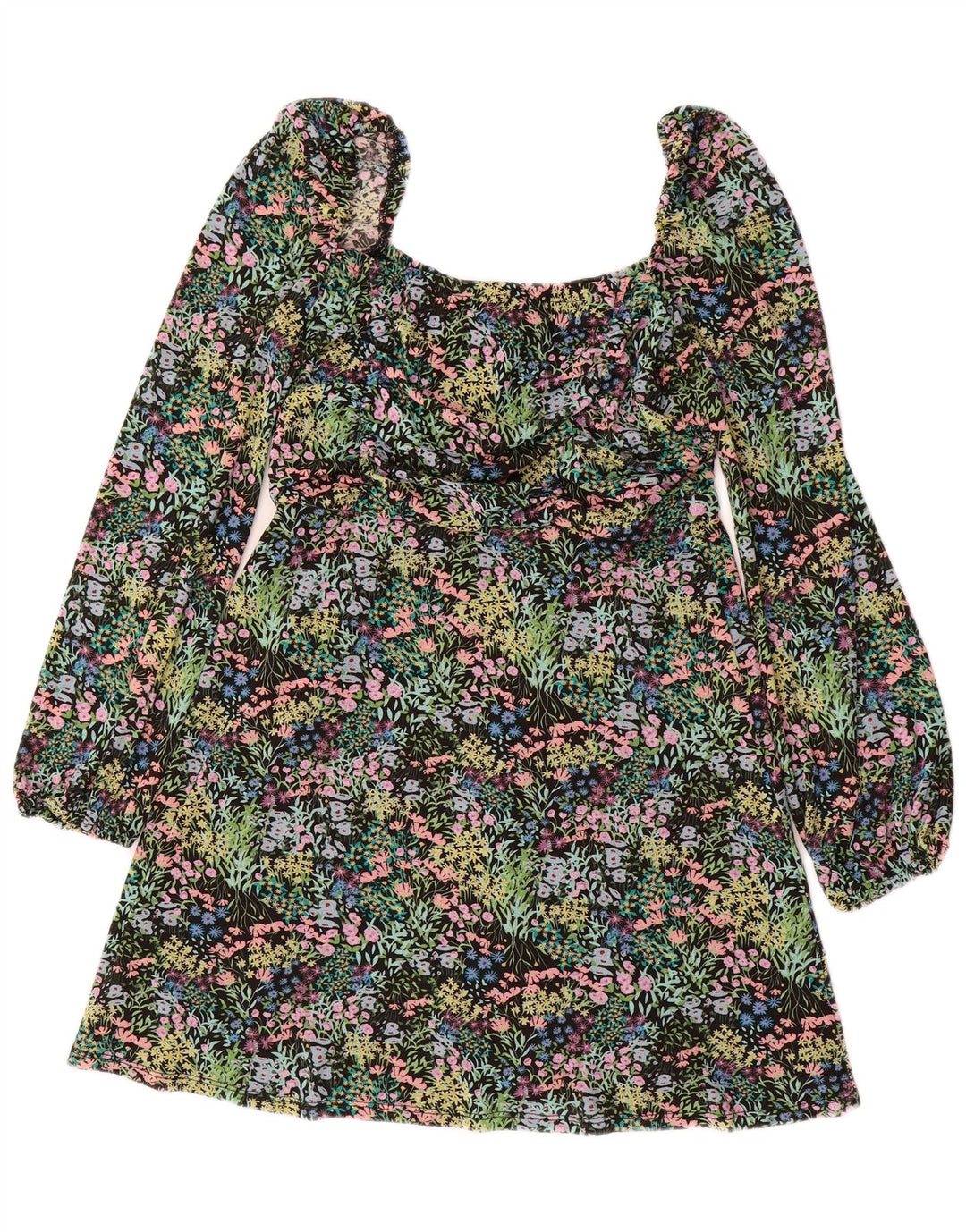 Topshop Womens Off Shoulder Dress UK 14 Large Multicoloured Floral