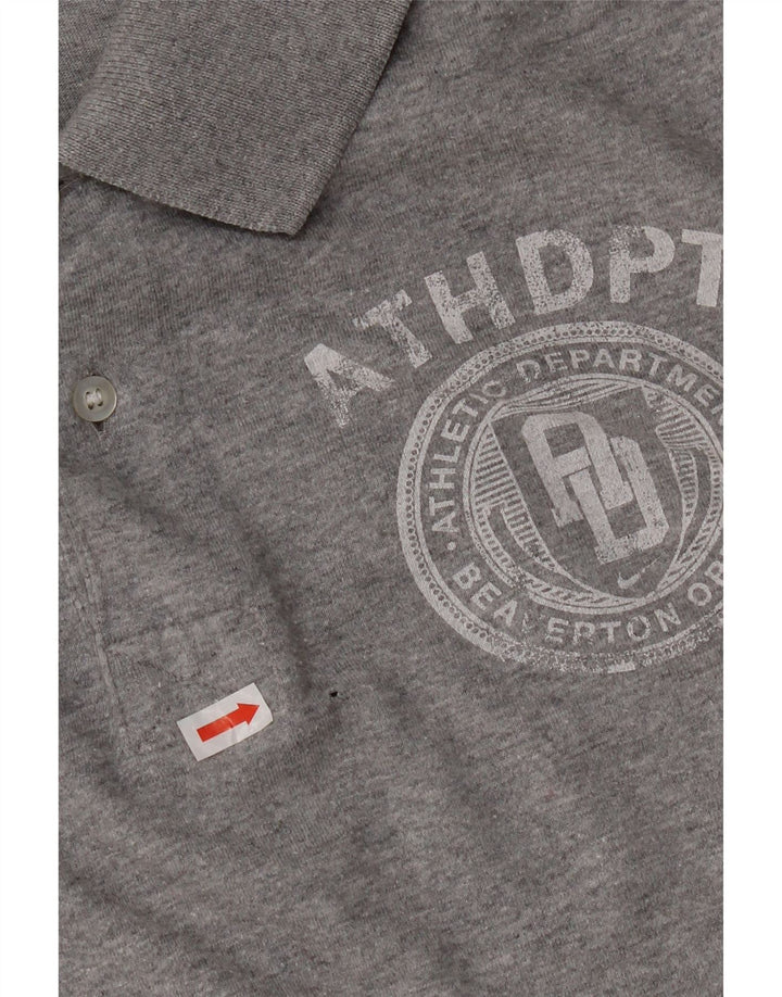 Nike Mens Graphic Polo Shirt Large Grey Flecked Cotton