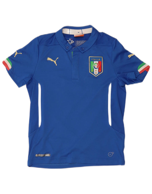 PUMA Boys Italia Graphic Polo Shirt 9-10 Years Blue