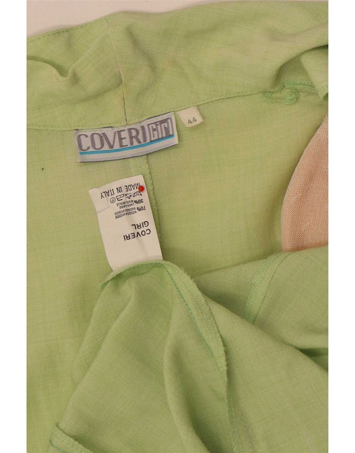 Coveri Womens 1 Button Blazer Jacket IT 44 Medium Green Viscose