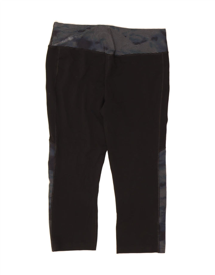 EDDIE BAUER Womens Capri Leggings UK 12 Medium  Black Colourblock Vintage Eddie Bauer and Second-Hand Eddie Bauer from Messina Hembry 