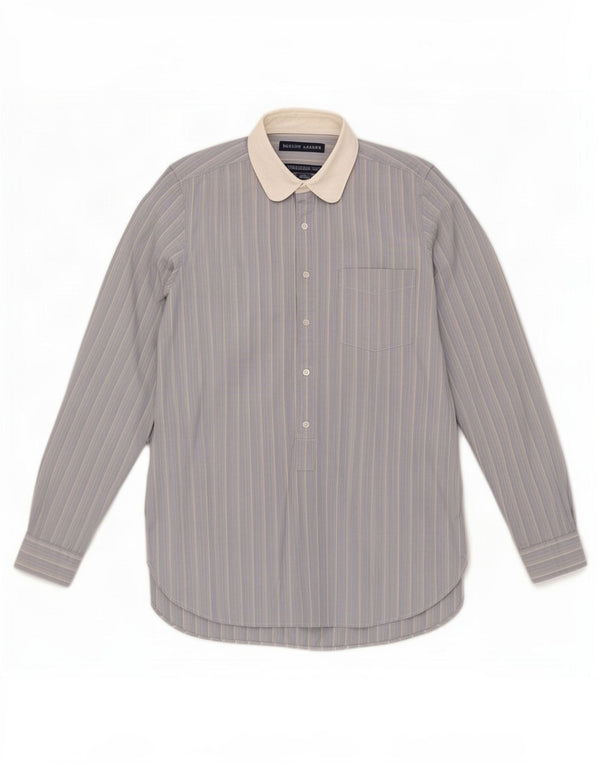 Ralph Lauren Womens Pullover Shirt US 6 Medium Blue Striped Cotton