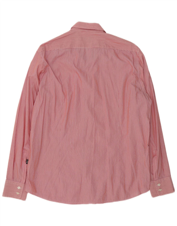 Hugo Boss Mens Regular Fit Shirt XL Red Pinstripe