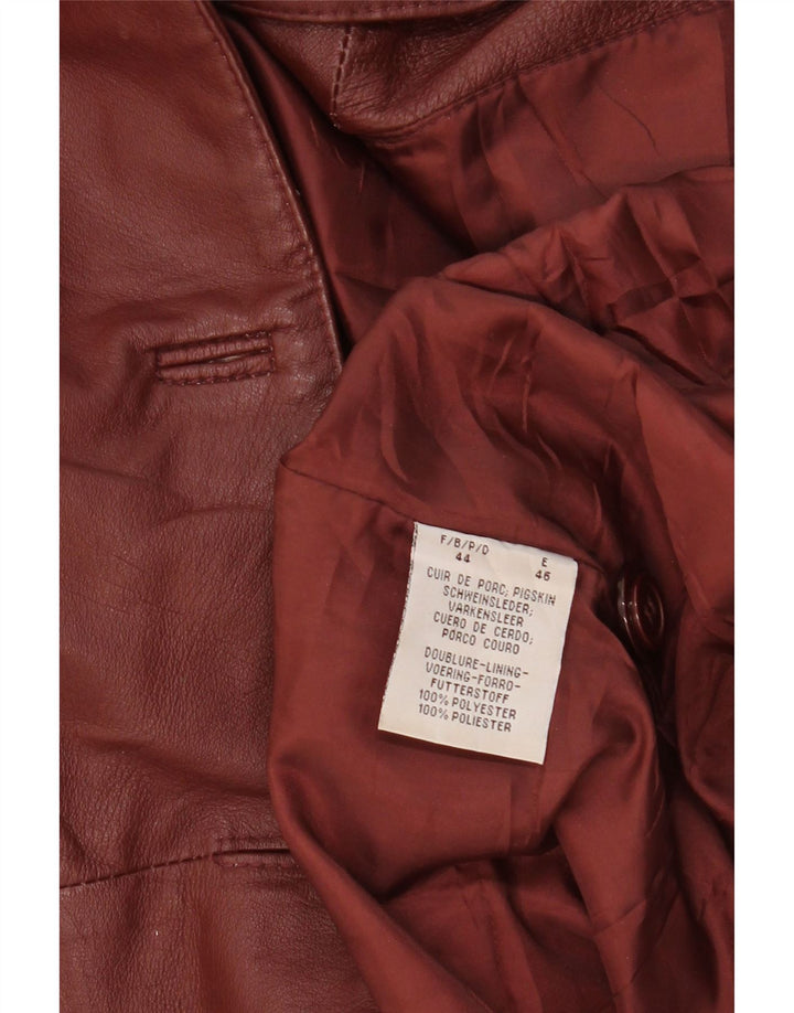 VINTAGE Womens Leather Jacket EU 46 XL Brown Leather Vintage Vintage and Second-Hand Vintage from Messina Hembry 