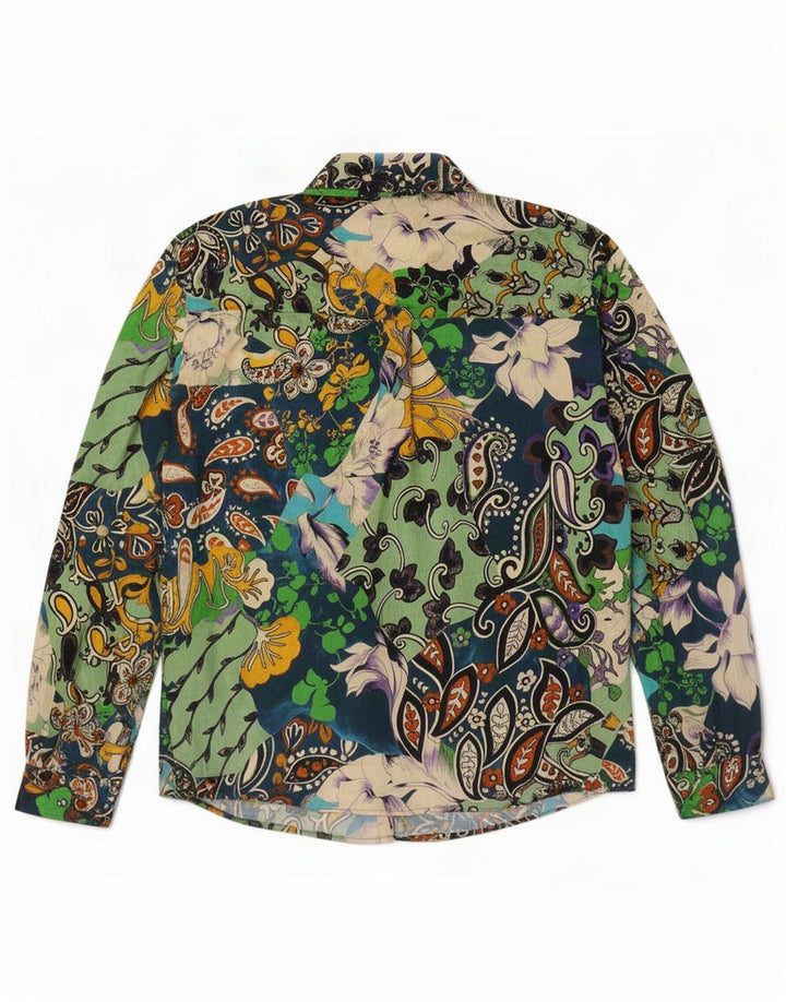 Zara Womens Oversized Shirt UK 16 Large Multicoloured Paisley Polyester