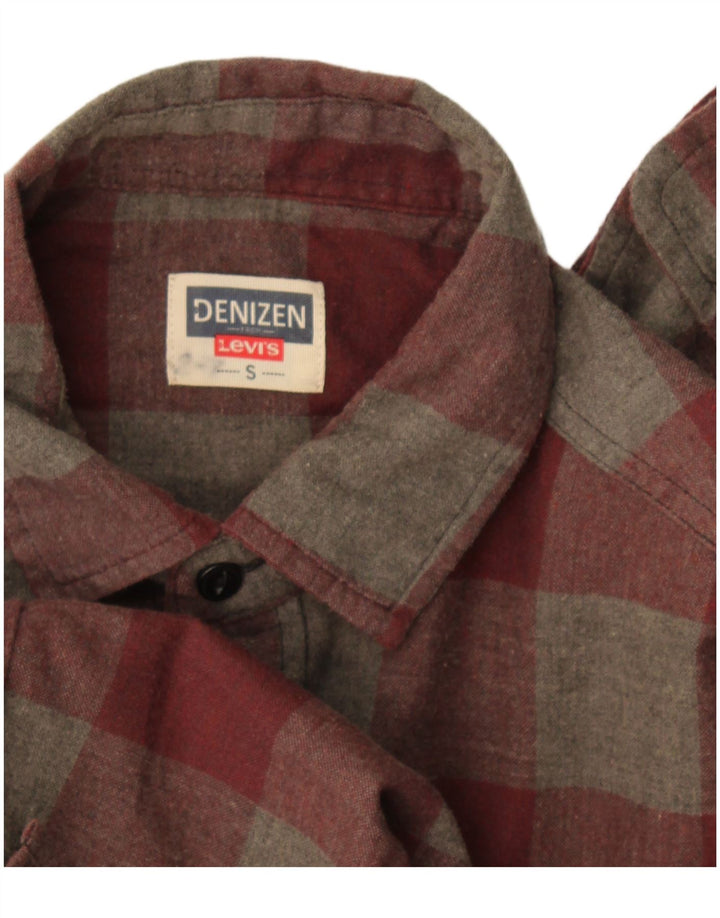 Levi's Mens Denizen Flannel Shirt Small Grey Gingham