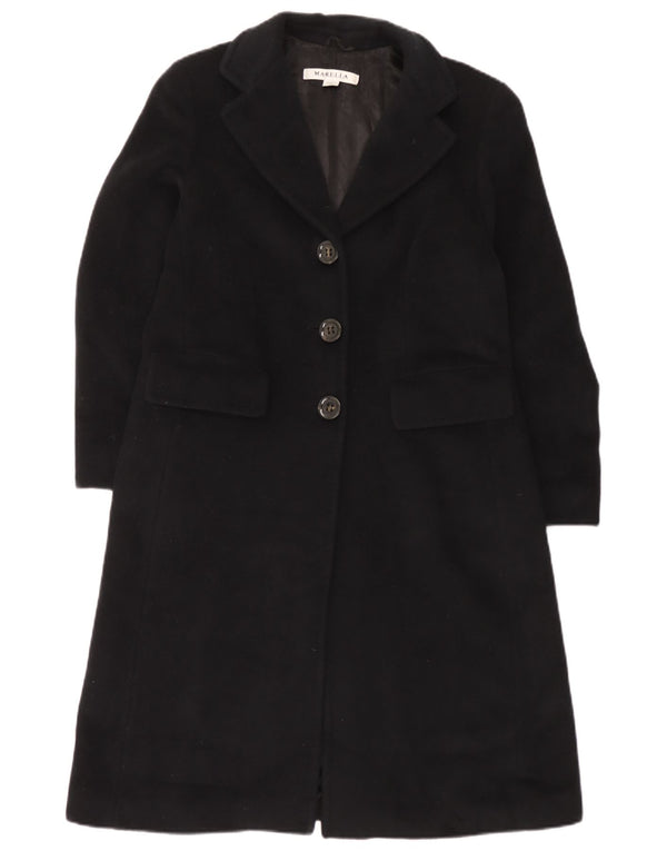 Marella Womens Overcoat UK 14 Large Black Virgin Wool