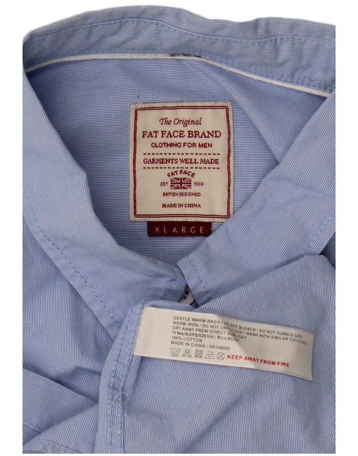 Fat Face Mens Shirt XL Blue Check Cotton