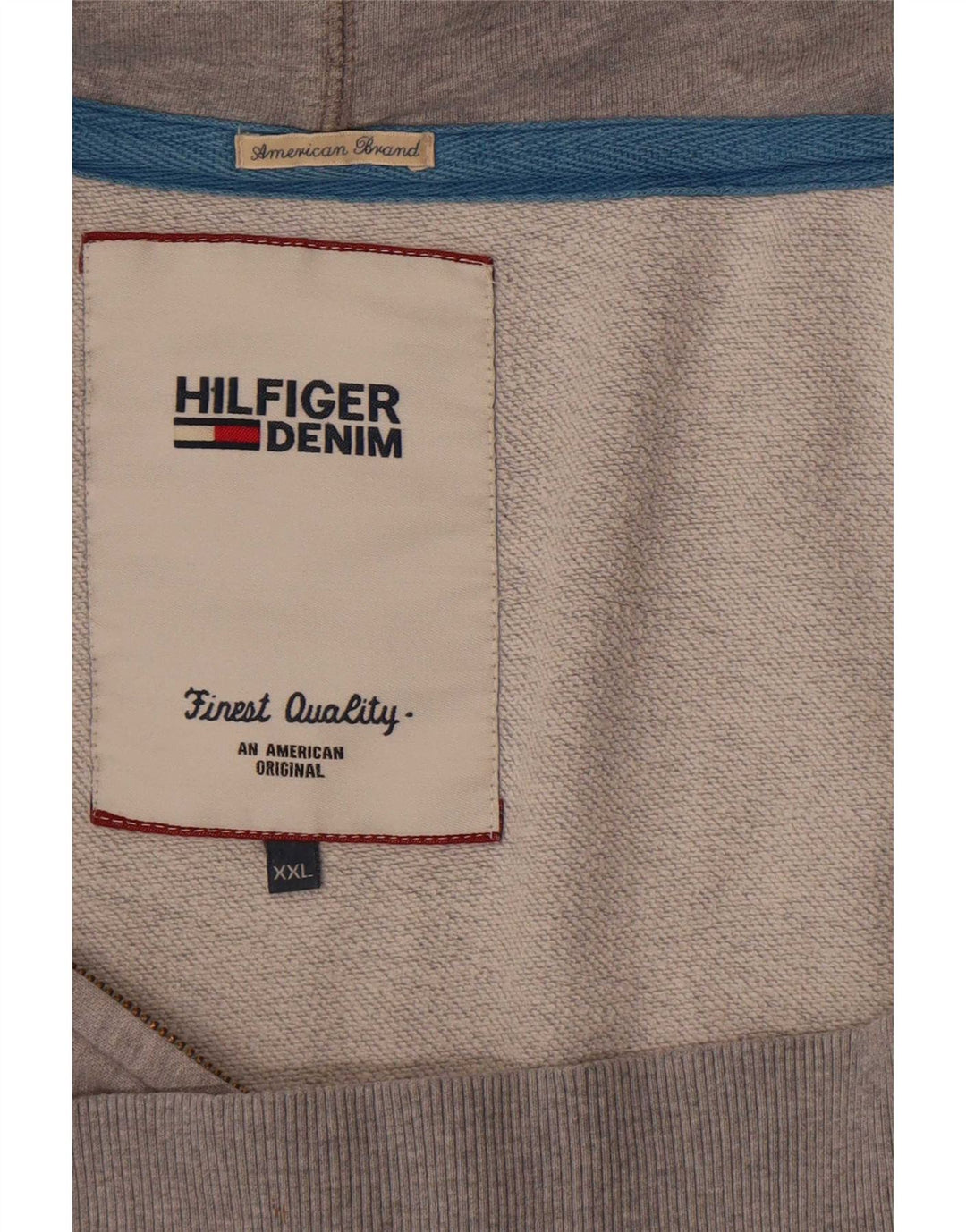 Tommy Hilfiger Mens Graphic Zip Hoodie Sweater 2XL Grey