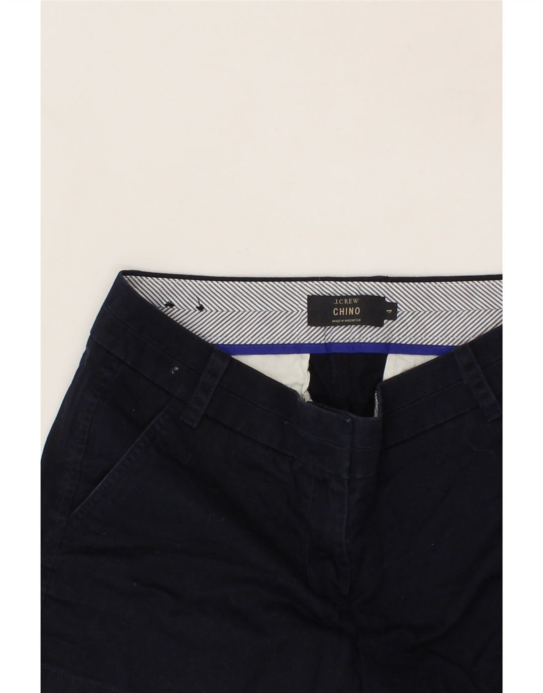 J. CREW Womens Chino Shorts US 4 Small W26 Navy Blue Cotton Vintage J. Crew and Second-Hand J. Crew from Messina Hembry 
