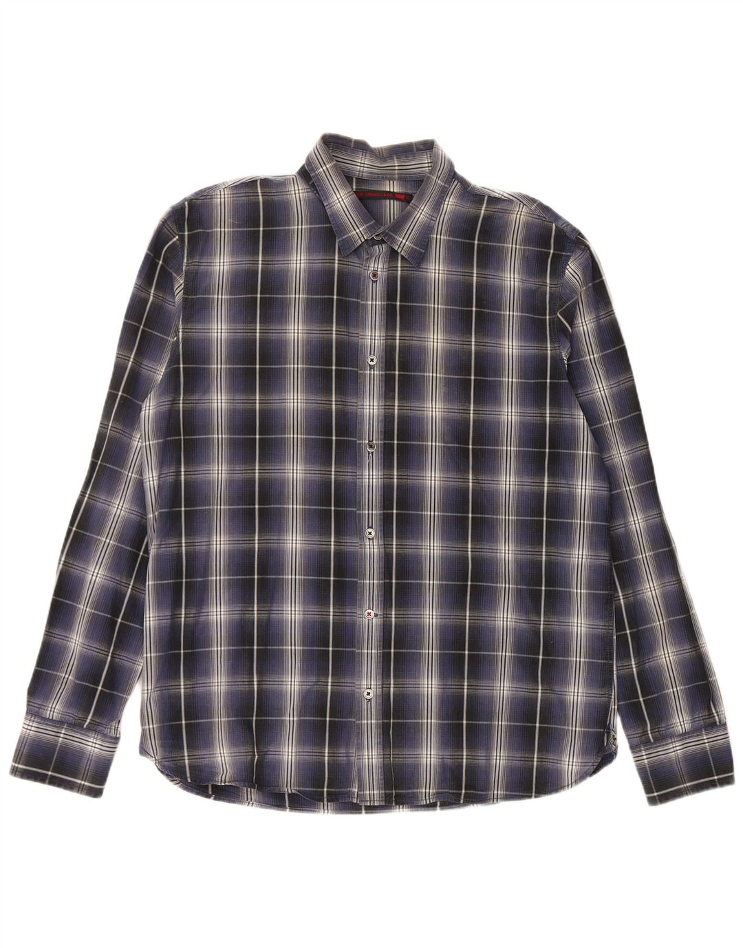 LEVI'S Mens Shirt Large Navy Blue Check Cotton
