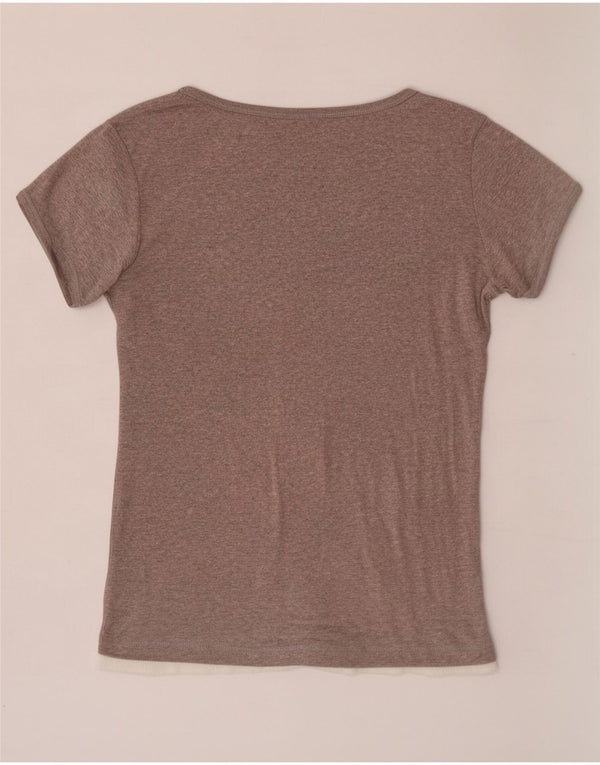 Champion Womens T-Shirt Top UK 14 Large Grey Colourblock