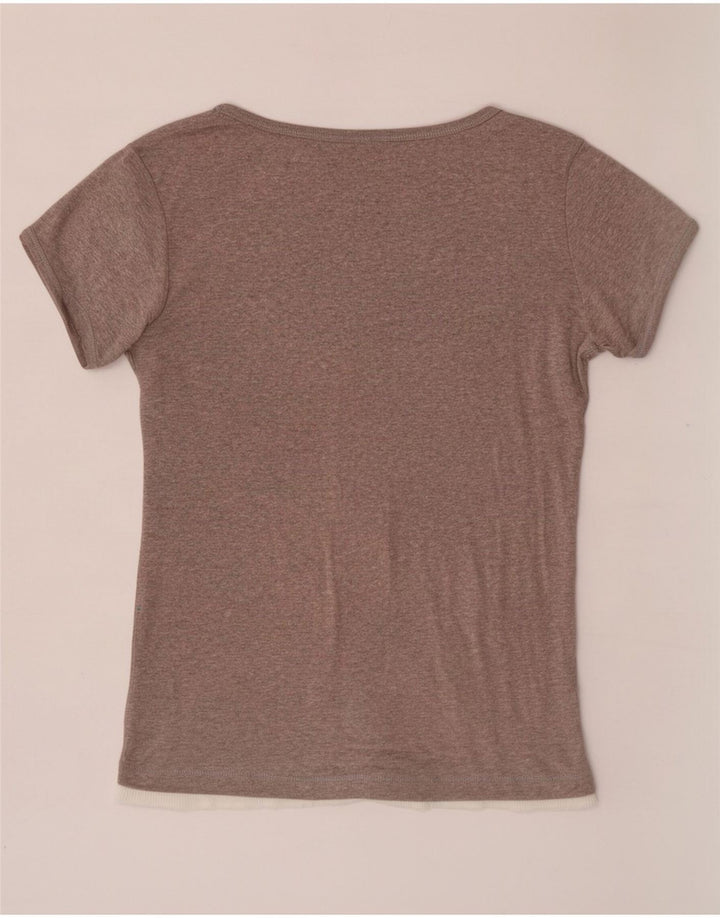 Champion Womens T-Shirt Top UK 14 Large Grey Colourblock