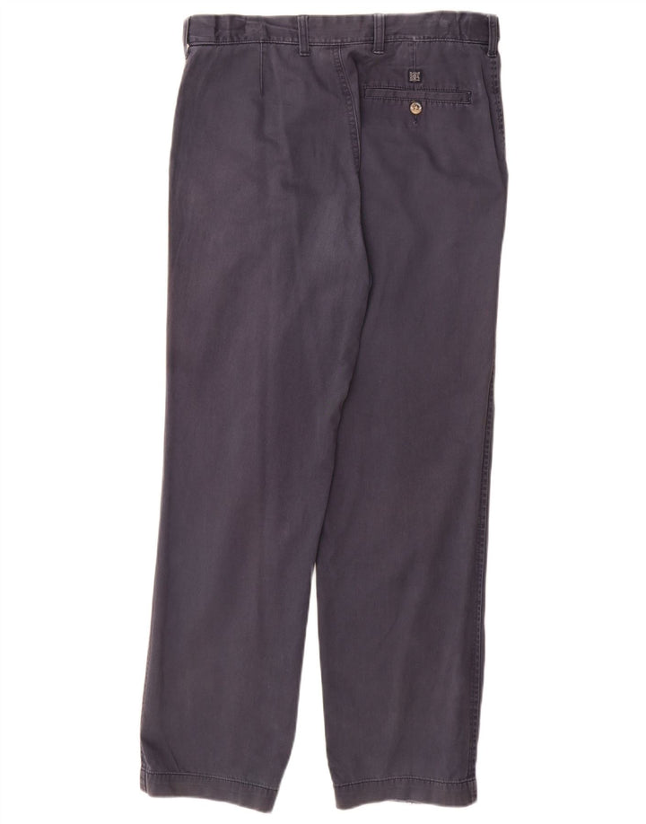 Marks & Spencer Mens Regular Chino Trousers W32 L31 Navy Blue Cotton