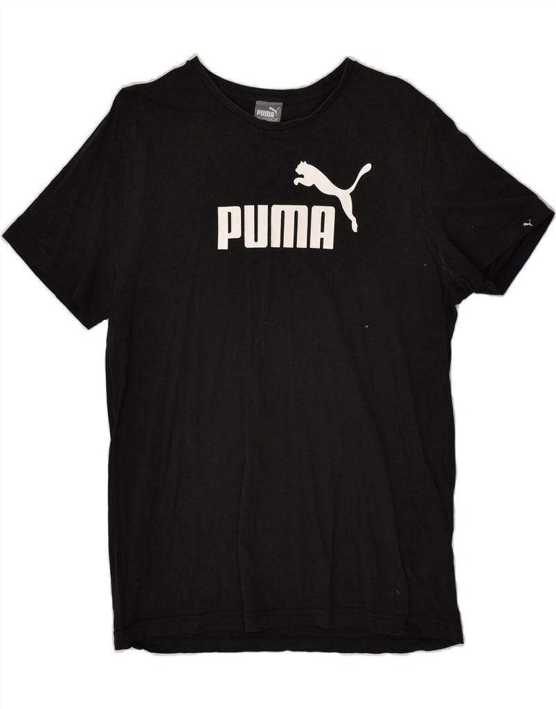 PUMA Mens Graphic T-Shirt Top Large Black Cotton | Vintage Puma | Thrift | Second-Hand Puma | Used Clothing | Messina Hembry 