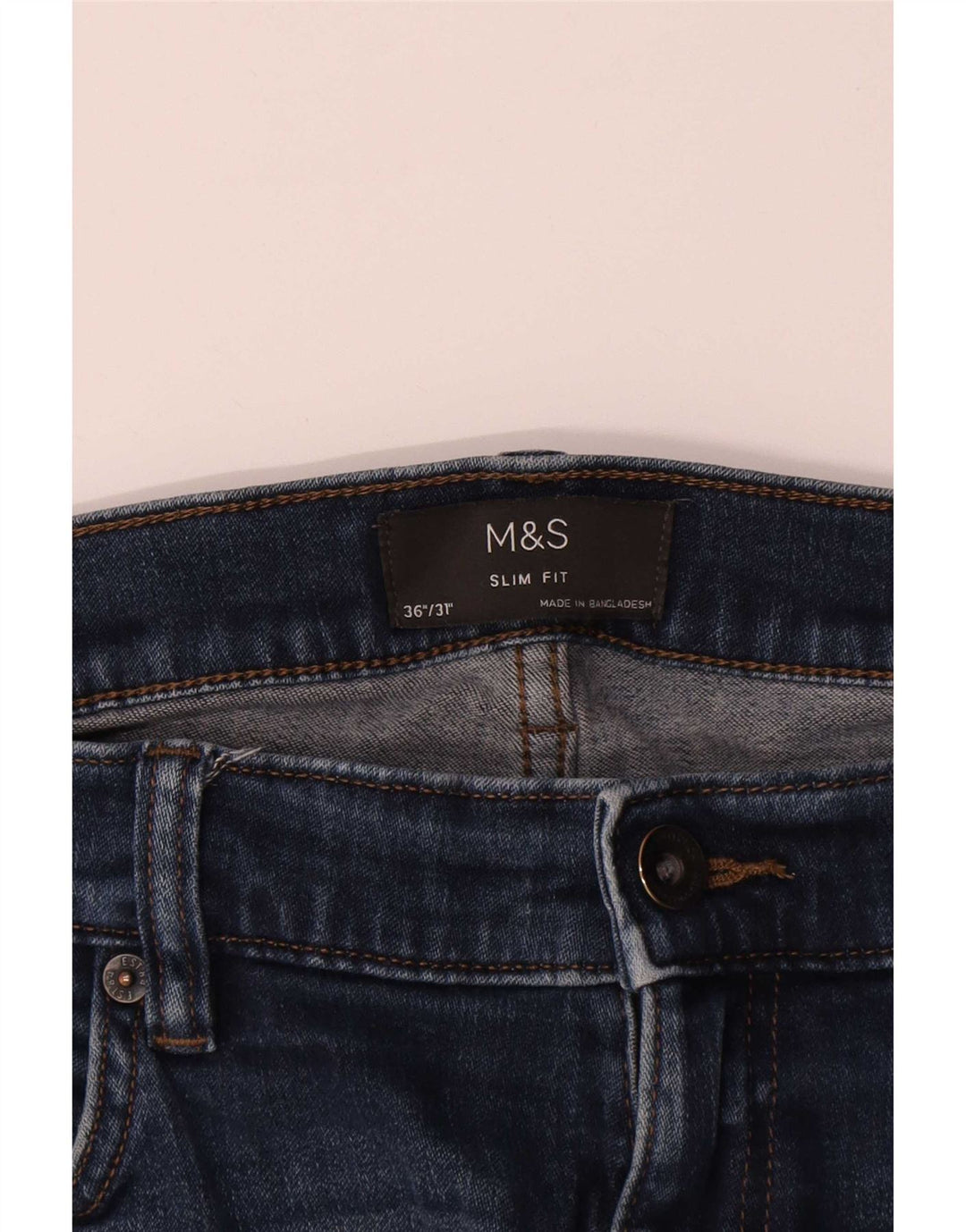 Marks & Spencer Mens Slim Jeans W36 L29 Blue Cotton