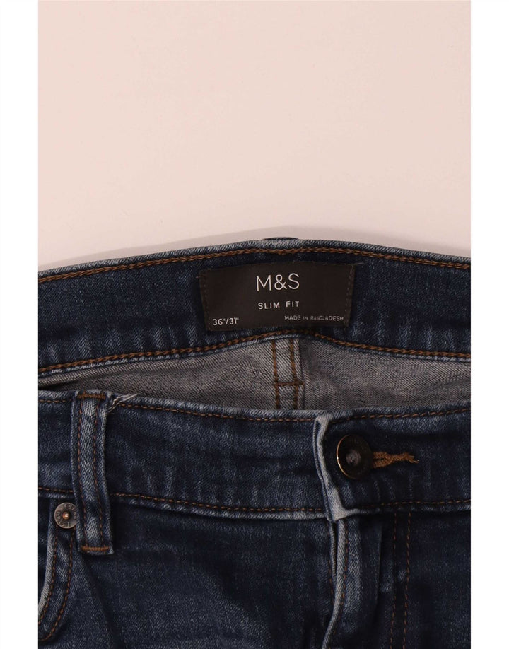 Marks & Spencer Mens Slim Jeans W36 L29 Blue Cotton