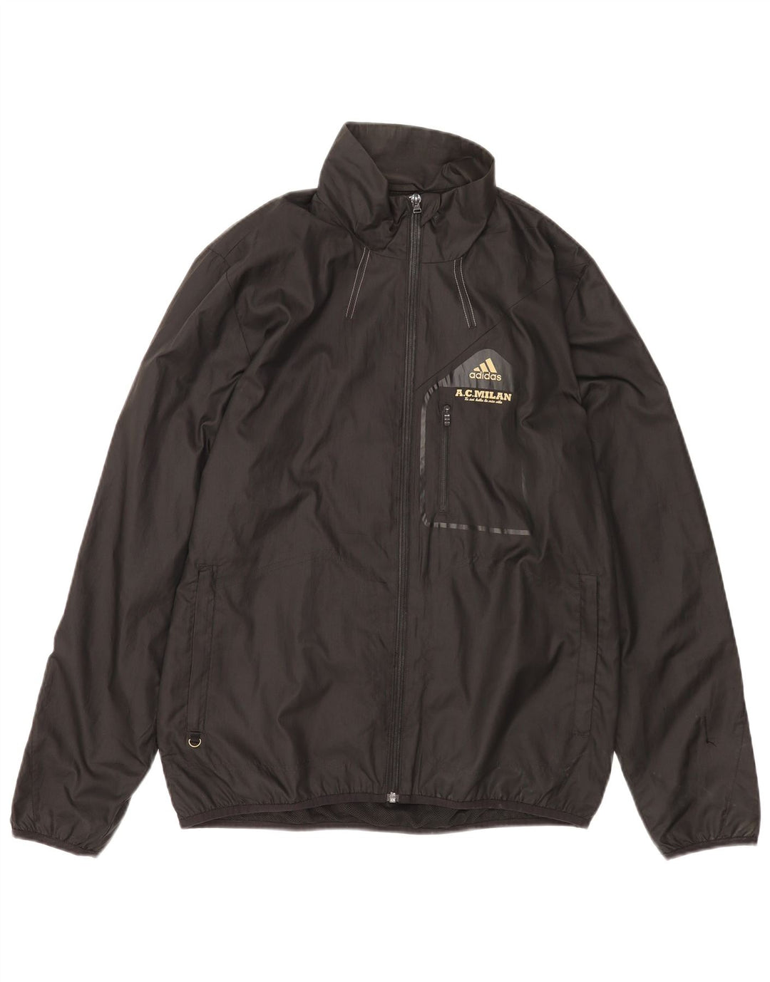 Adidas Mens Rain Jacket UK 38 Medium Black Polyester