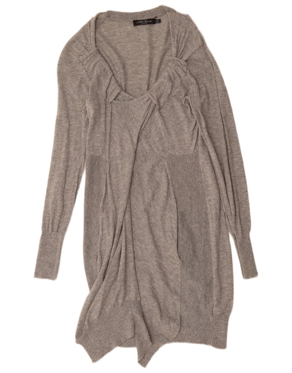 All Saints Womens Long Sleeve Jumper Dress UK 12 Medium Grey Wool