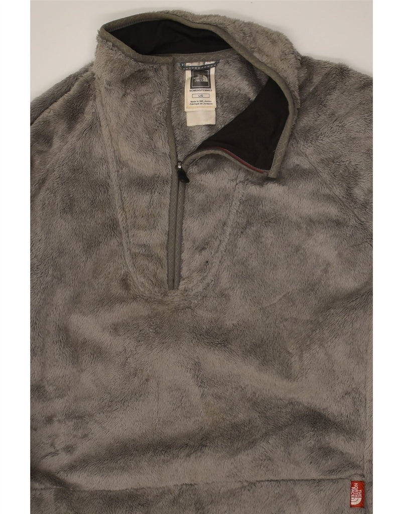 THE NORTH FACE Womens Zip Neck Fleece Jumper UK 14 Large Grey Polyester | Vintage The North Face | Thrift | Second-Hand The North Face | Used Clothing | Messina Hembry 