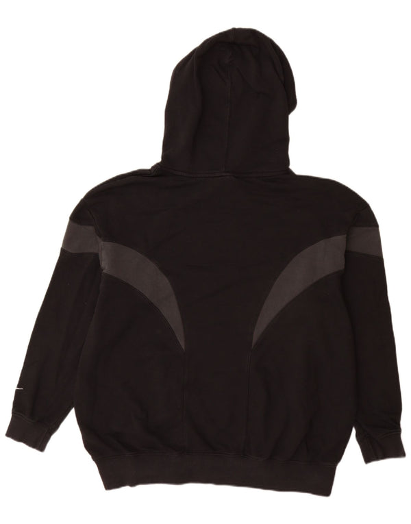 Nike Mens Graphic Hoodie Jumper Small Black Colourblock Cotton