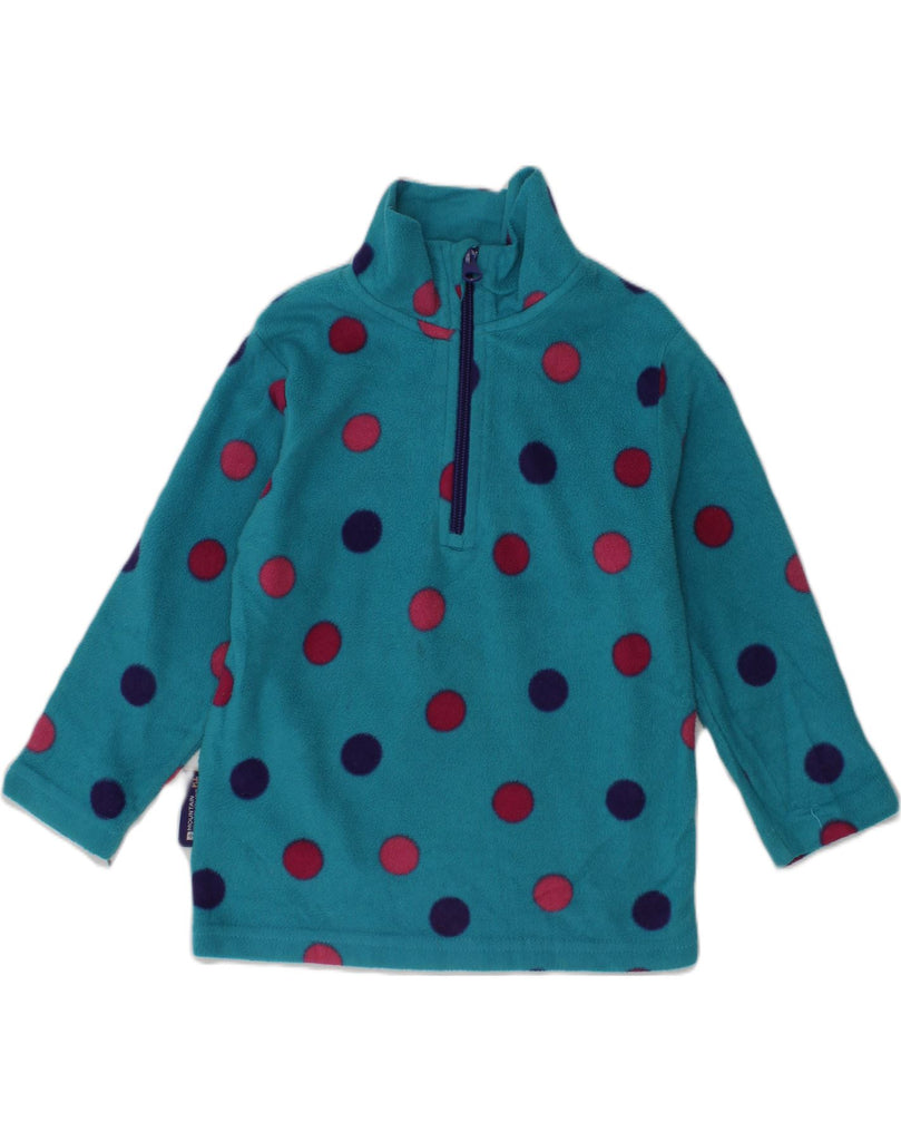 MOUNTAIN WAREHOUSE Girls Zip Neck Fleece Jumper 3-4 Years Blue Spotted | Vintage Mountain Warehouse | Thrift | Second-Hand Mountain Warehouse | Used Clothing | Messina Hembry 