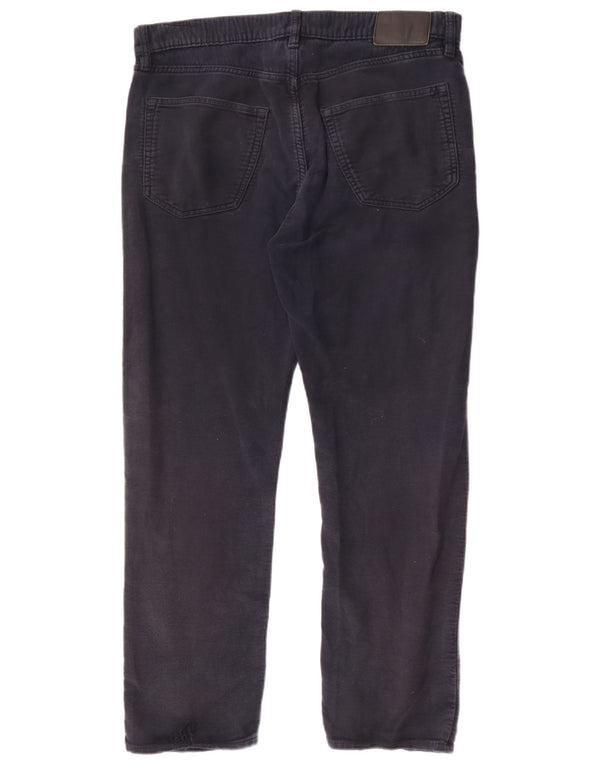 Marks & Spencer Mens Regular Casual Trousers W36 L29 Navy Blue Cotton