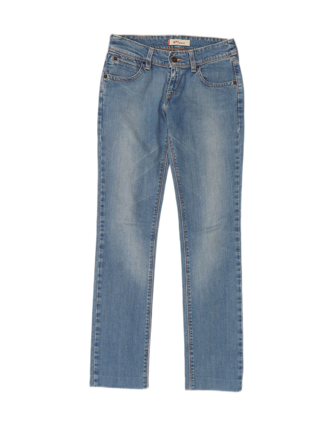 LEVI'S Womens 571 Slim Jeans W29 L31 Blue Cotton