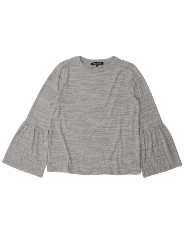 French Connection Womens Top Long Sleeve UK 16 Large Grey Flecked Polyester