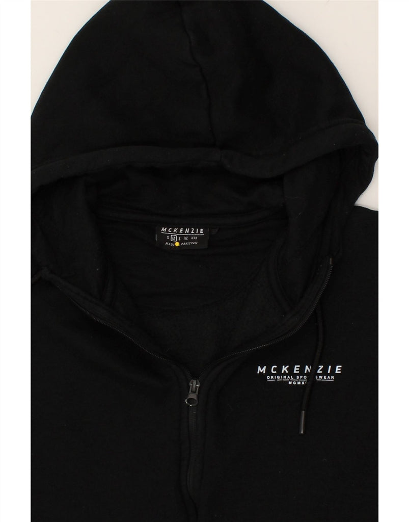 MCKENZIE Mens Zip Hoodie Sweater Medium Black Cotton | Vintage Mckenzie | Thrift | Second-Hand Mckenzie | Used Clothing | Messina Hembry 