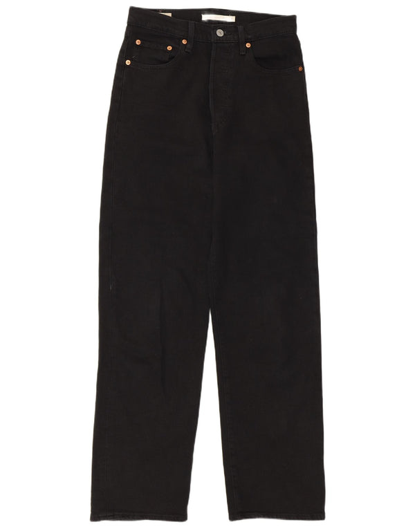 Levi's Womens Ribcage Straight Jeans W27 L29 Black Cotton