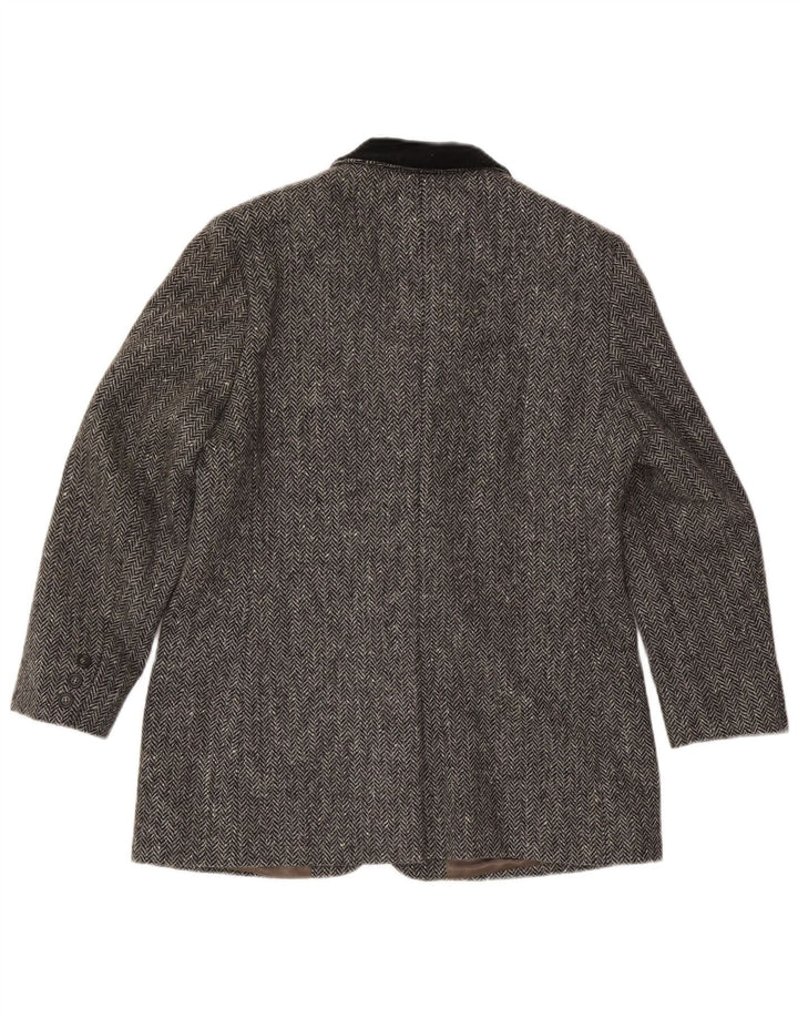 Max Mara Womens Weekend 3 Button Blazer Jacket UK 16 Large Grey Herringbone
